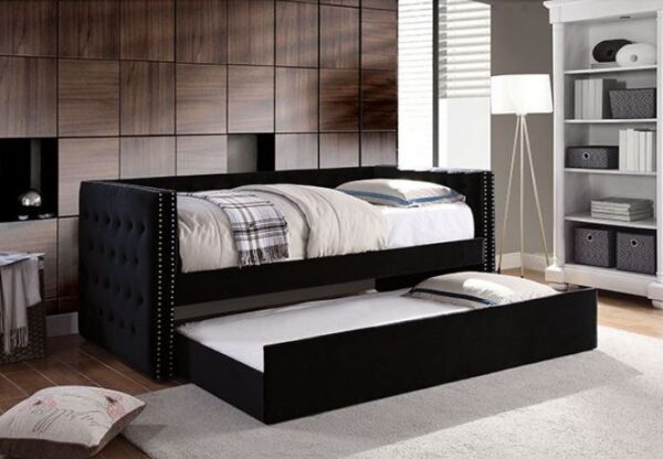Anna Twin Size Daybed with Trundle (Navy, Black and Gray) - Image 3