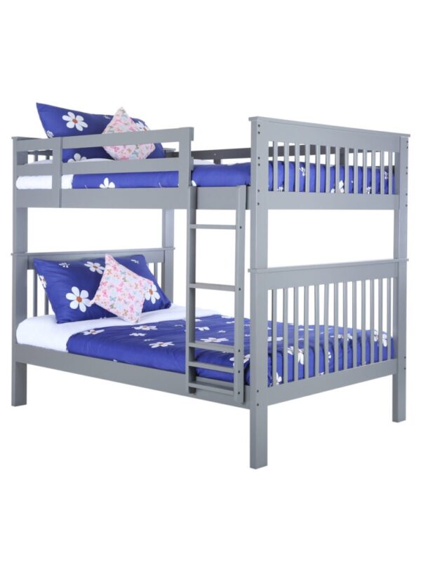 Barci Full over Full Bunk Bed (White, Gray & Espresso)