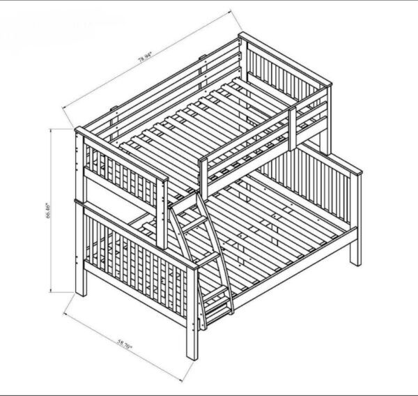 Barci Twin over Full Bunk Bed (White, Gray & Espresso) - Image 3