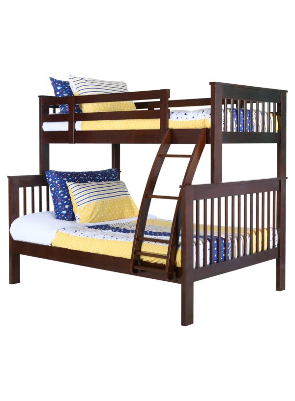 Barci Twin over Full Bunk Bed (White, Gray & Espresso) - Image 4