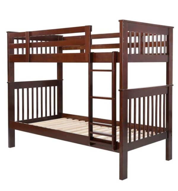 Barci Twin over Twin Bunk Bed (White, Gray & Espresso) - Image 3