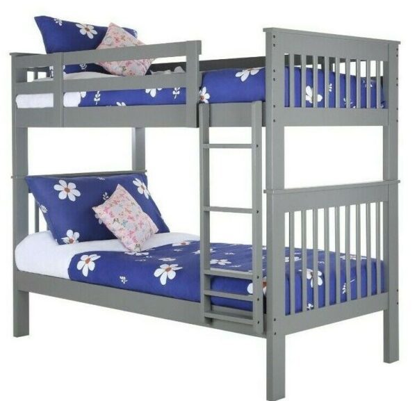 Barci Twin over Twin Bunk Bed (White, Gray & Espresso)