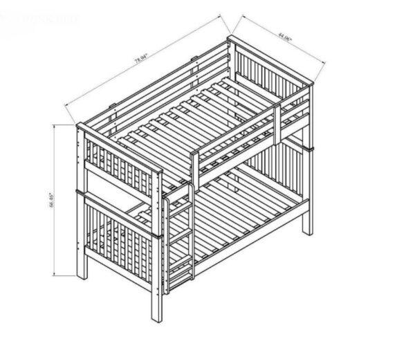 Barci Twin over Twin Bunk Bed (White, Gray & Espresso) - Image 4