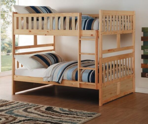 Belden Full over Full Bunk Bed with Ladder (Grey, White, Natural, Dark Cherry) - Image 4