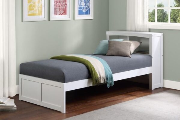 Belden Twin Size Bookcase Headboard Bed (White, Grey, Natural and Dark Cherry) - Image 2