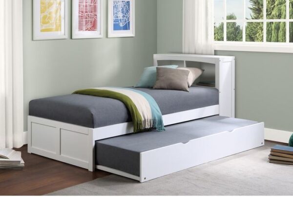 Belden Twin Size Bookcase Headboard Bed (White, Grey, Natural and Dark Cherry) - Image 3