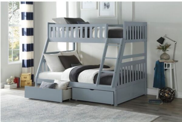 Belden Twin over Full Bunk Bed with Ladder (Grey, White, Natural, Dark Cherry)