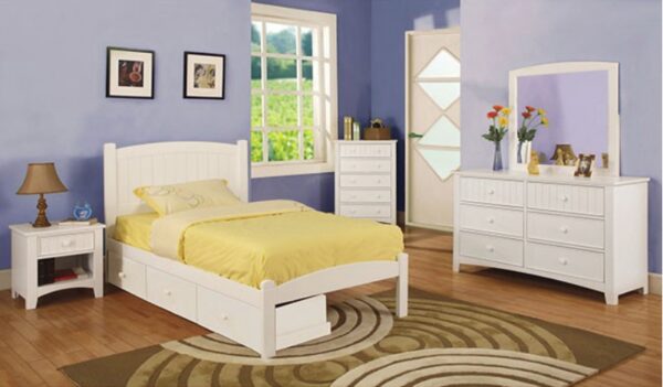 Contempo Beadboard Panel Platform Bed in White - Image 4