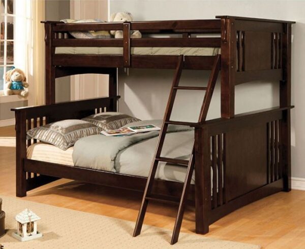 Crestline Twin over Full Bunk Bed (Wire-Brushed Dark Walnut, White, Oak and Dark Walnut) - Image 2