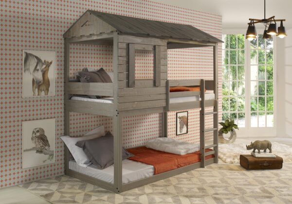Darci Twin over Twin Bunk Bed (Rustic Gray, Rustic White) - Image 2