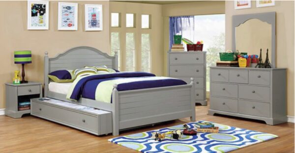 Diana Beadboard Bed (Gray and Blue) - Image 8