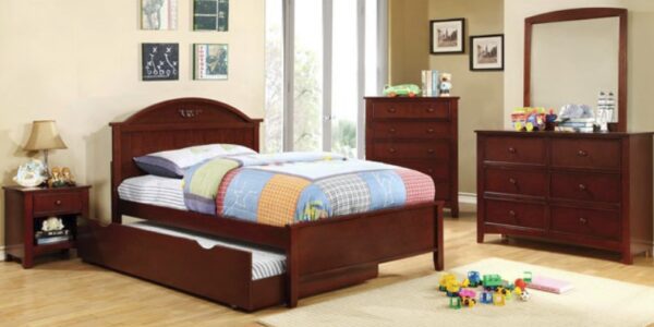 Dina Panel Bed (Cherry and White) - Image 3