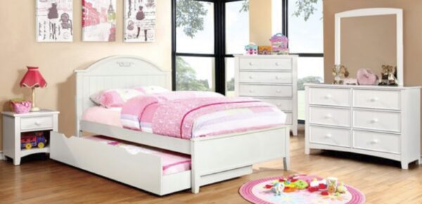 Dina Panel Bed (Cherry and White)
