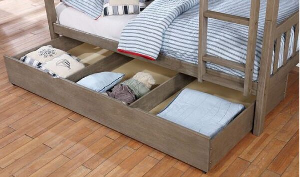 Emmy Mission Style Twin over Twin Bunk Bed in Driftwood - Image 2