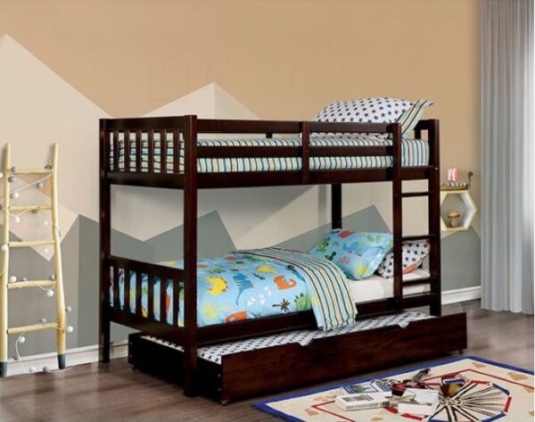 Emmy Mission Style Twin over Twin Bunk Bed in Dark Walnut - Image 2