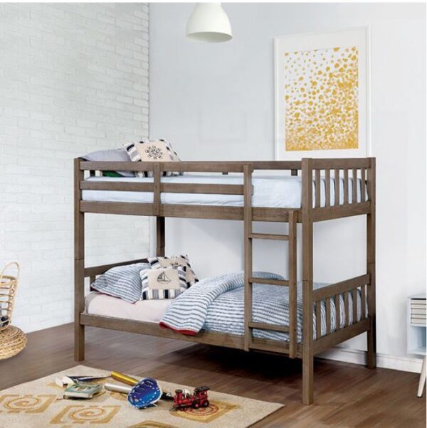 Emmy Mission Style Twin over Twin Bunk Bed in Driftwood - Image 3