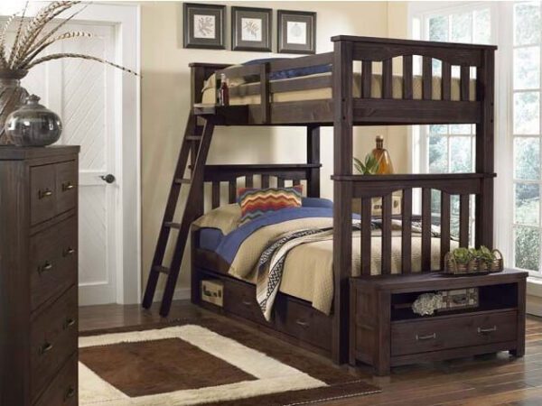 Kenwood Collection Twin over Twin Bunk Bed in Espresso
