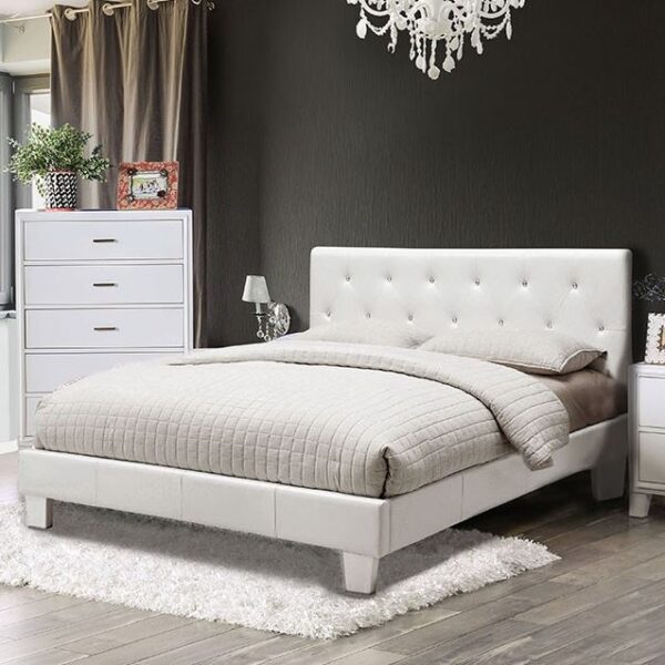 Helen Crystal Tufted Bed (Black and White)