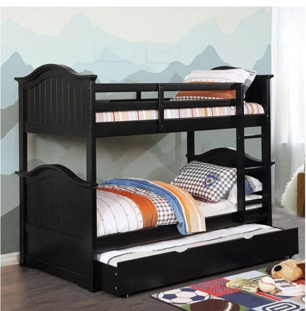 Hermione Twin over Twin Bunk Bed (Washed White and Black) - Image 2