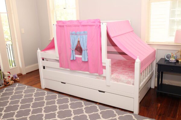 Maxtrix Toddler Bed with Tent (White, Natural and Chestnut)