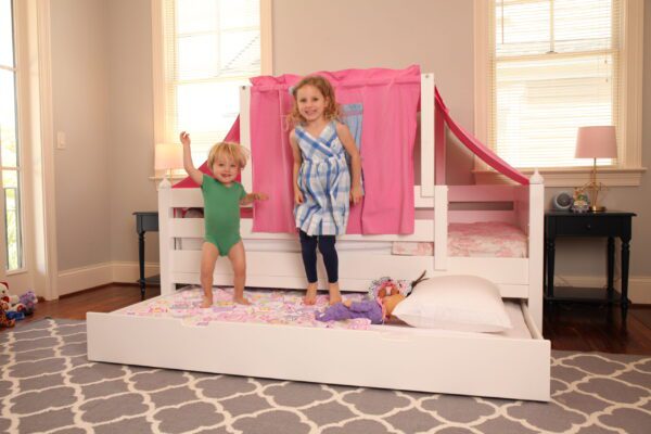 Maxtrix Toddler Bed with Tent (White, Natural and Chestnut) - Image 2