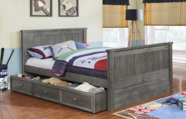 Jackson Full Size Panel Bed (White, Espresso, Rustic Pecan, Graphite Grey & Weathered Grey)