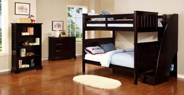 Jackson Full over Full Bunk Bed (White, Espresso, Rustic Pecan, Graphite Grey & Weathered Grey) - Image 7