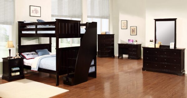 Jackson Full over Full Bunk Bed (White, Espresso, Rustic Pecan, Graphite Grey & Weathered Grey) - Image 4