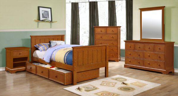 Jackson Twin Size Panel Bed (White, Espresso, Rustic Pecan, Graphite Grey & Weathered Grey) - Image 3