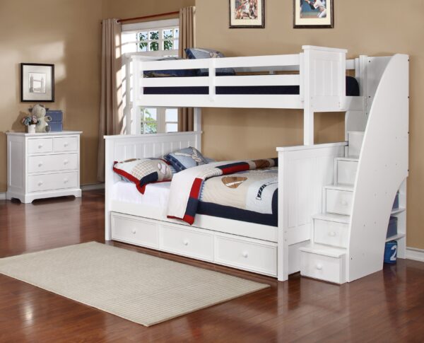 Jackson Twin over Full Bunk Bed (White, Espresso, Rustic Pecan, Graphite Grey & Weathered Grey) - Image 4
