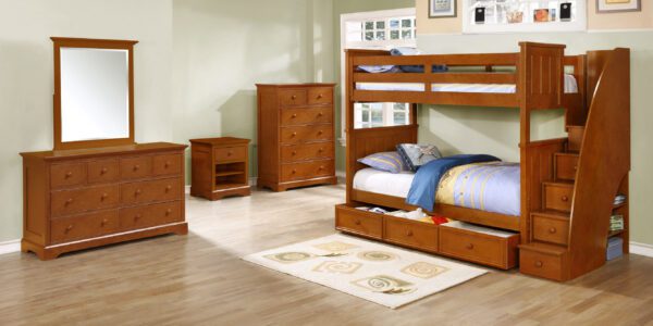 Jackson Twin over Twin Bunk Bed (White, Espresso, Rustic Pecan, Graphite Grey & Weathered Grey) - Image 5