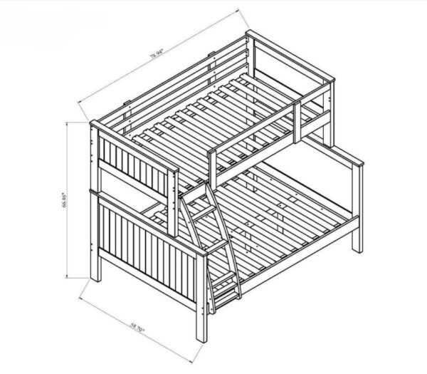 Lonni Twin over Full Bunk Bed (White, Gray & Espresso) - Image 3