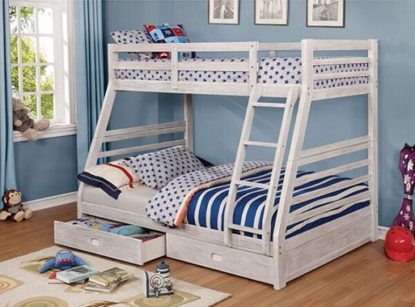 Moonlight Twin over Full Bunk Bed in Antique White