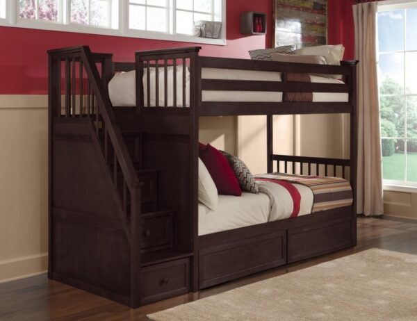 Templeton Twin over Twin Stair Bunk in White - Image 3