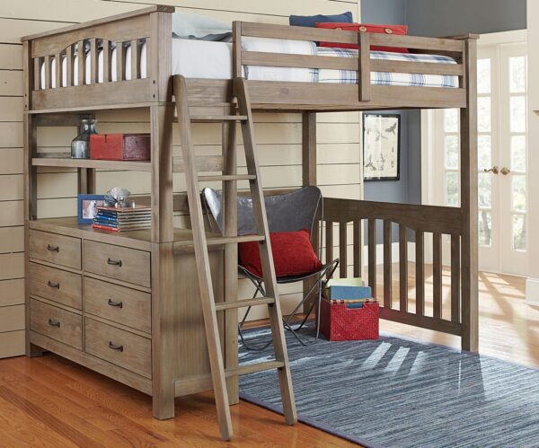 Kenwood Collection Loft with Bottom Bed in Driftwood - Image 3