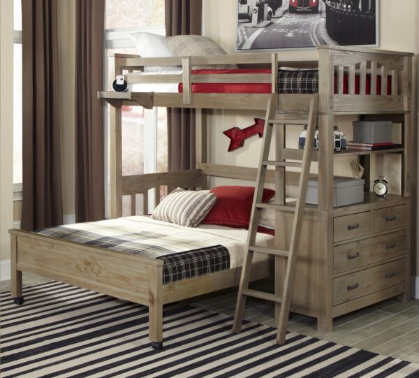 Kenwood Collection Loft with Bottom Bed in Driftwood - Image 5