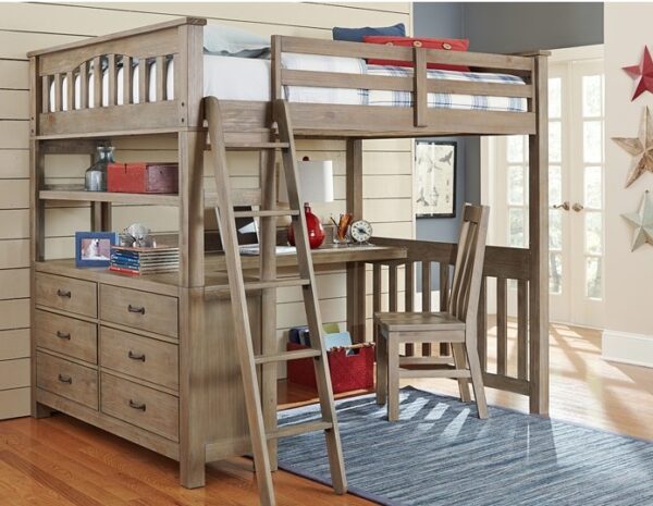 Kenwood Collection Loft with Bottom Bed in Driftwood - Image 2