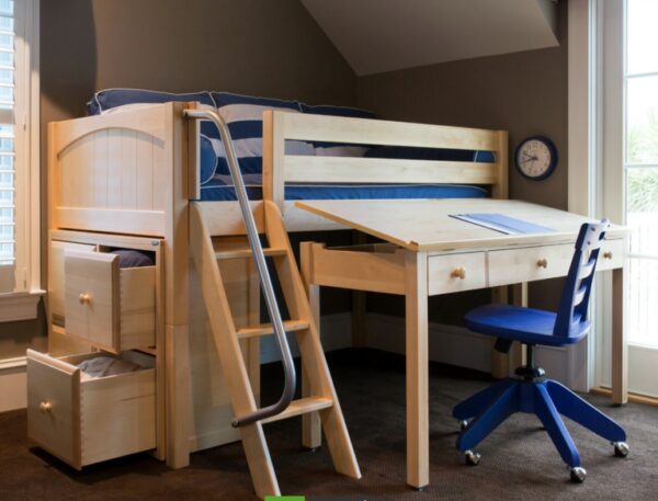 Maxtirx Low Loft with Pull-Out Desk