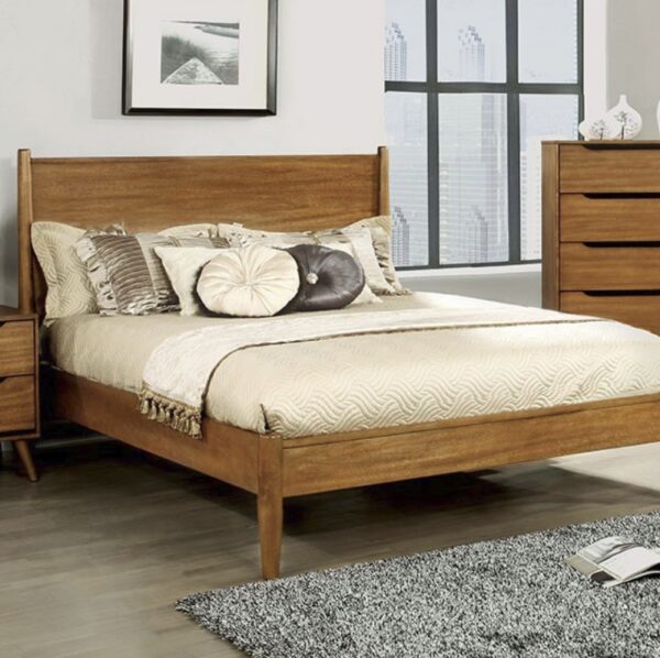 Skylar Panel Platform Bed (White, Black, Gray & Oak) - Image 4