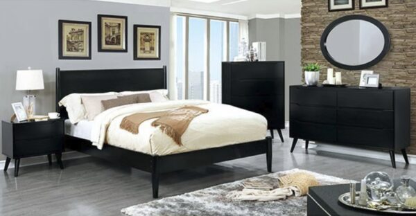Skylar Panel Platform Bed (White, Black, Gray & Oak) - Image 6