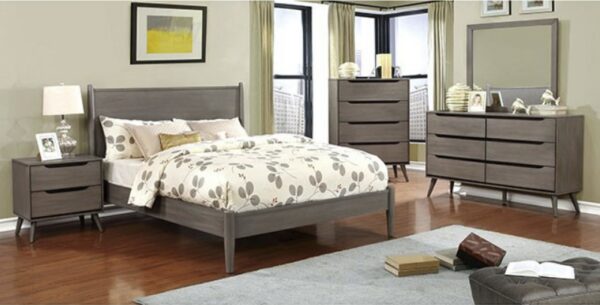 Skylar Panel Platform Bed (White, Black, Gray & Oak) - Image 2