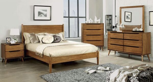 Skylar Panel Platform Bed (White, Black, Gray & Oak) - Image 3