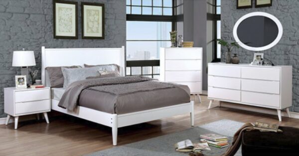 Skylar Panel Platform Bed (White, Black, Gray & Oak) - Image 11