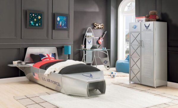 Space Shuttle Bed in Silver Finish