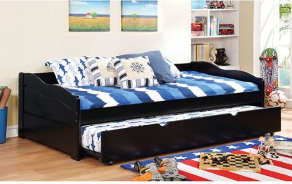 Sunrise Twin Size Daybed with Trundle (Black, White, Gray, Dark Walnut) - Image 2