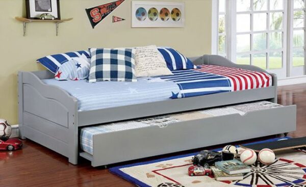 Sunrise Twin Size Daybed with Trundle (Black, White, Gray, Dark Walnut)