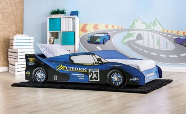 Superior Twin Size Race Car Bed (Blue and Red)