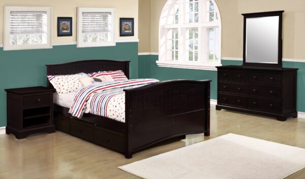 Sydney Full Size Bed (White, Espresso & Rustic Pecan) - Image 6