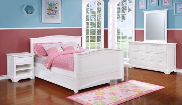 Sydney Full Size Bed (White, Espresso & Rustic Pecan) - Image 3