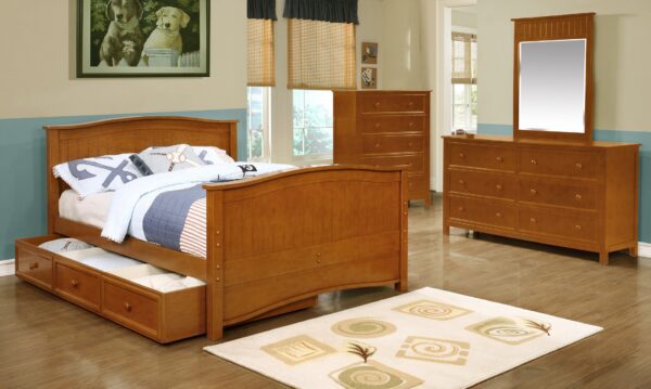 Sydney Full Size Bed (White, Espresso & Rustic Pecan) - Image 4